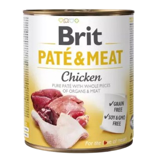 Las latas de Brit de 800g son ideales para perros grandes por su formato, aunque pueden ser utilizadas por perros de cualquier tamaño. Tienen un 70% carne sin cereales, con una textura en trocitos bañados en salsa y paté. Tienda de alimentación animal Shop Animal Spirit en Toledo. Envíos a Península y Baleares.