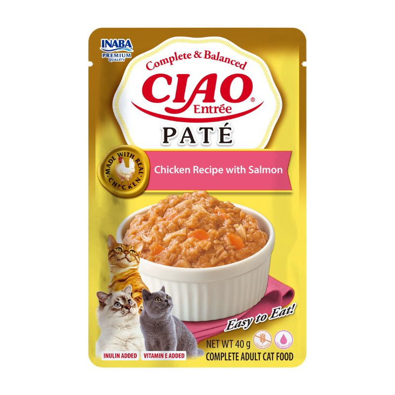 CIAO Entrée Paté CAT para gatos pollo con salmón