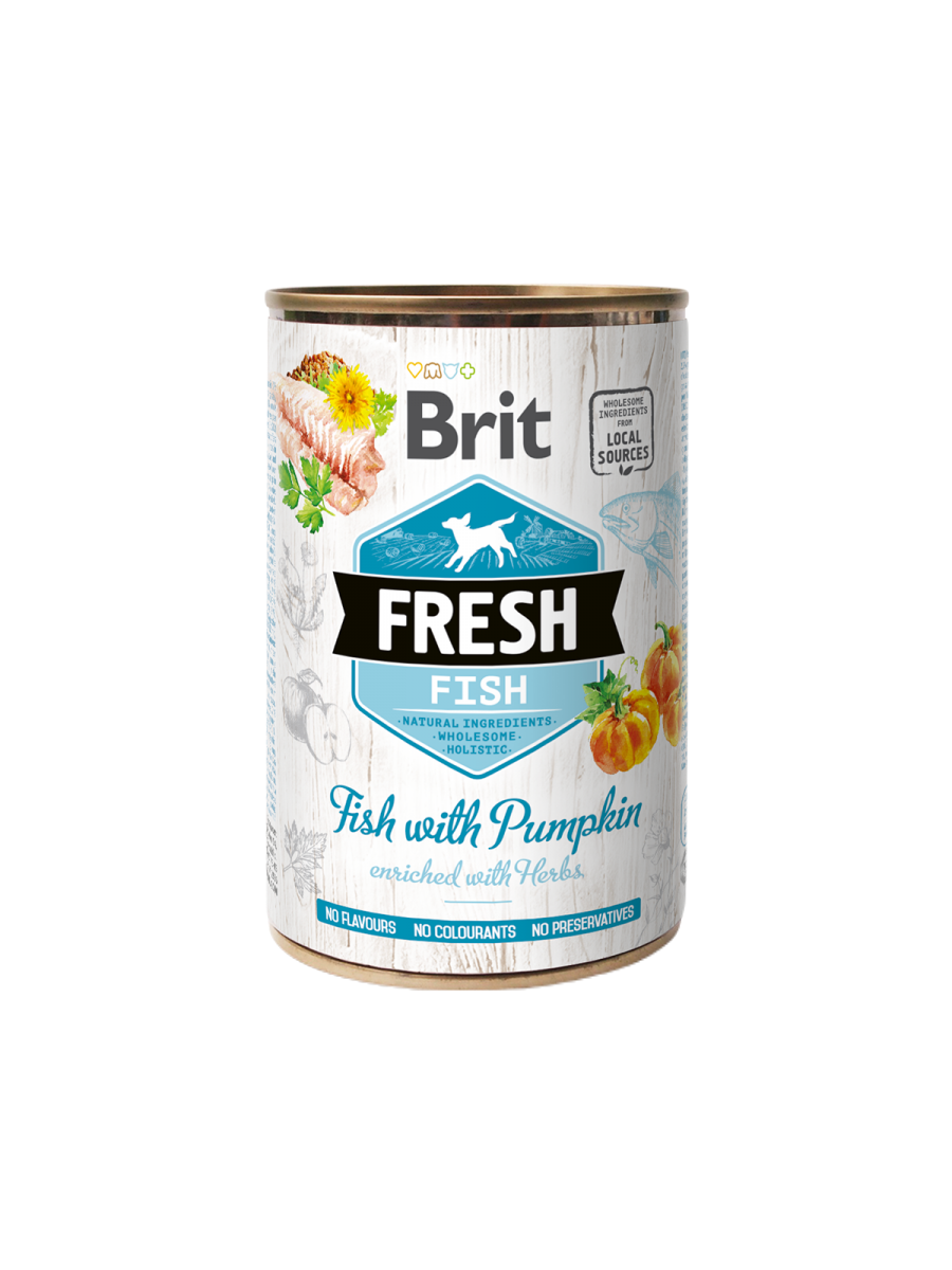 Brit Fresh Lata Pescado y Calabaza 400g