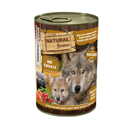 Natural Greatness - Lata Vacuno con Cerdo Ibérico (Cachorros y Adultos)