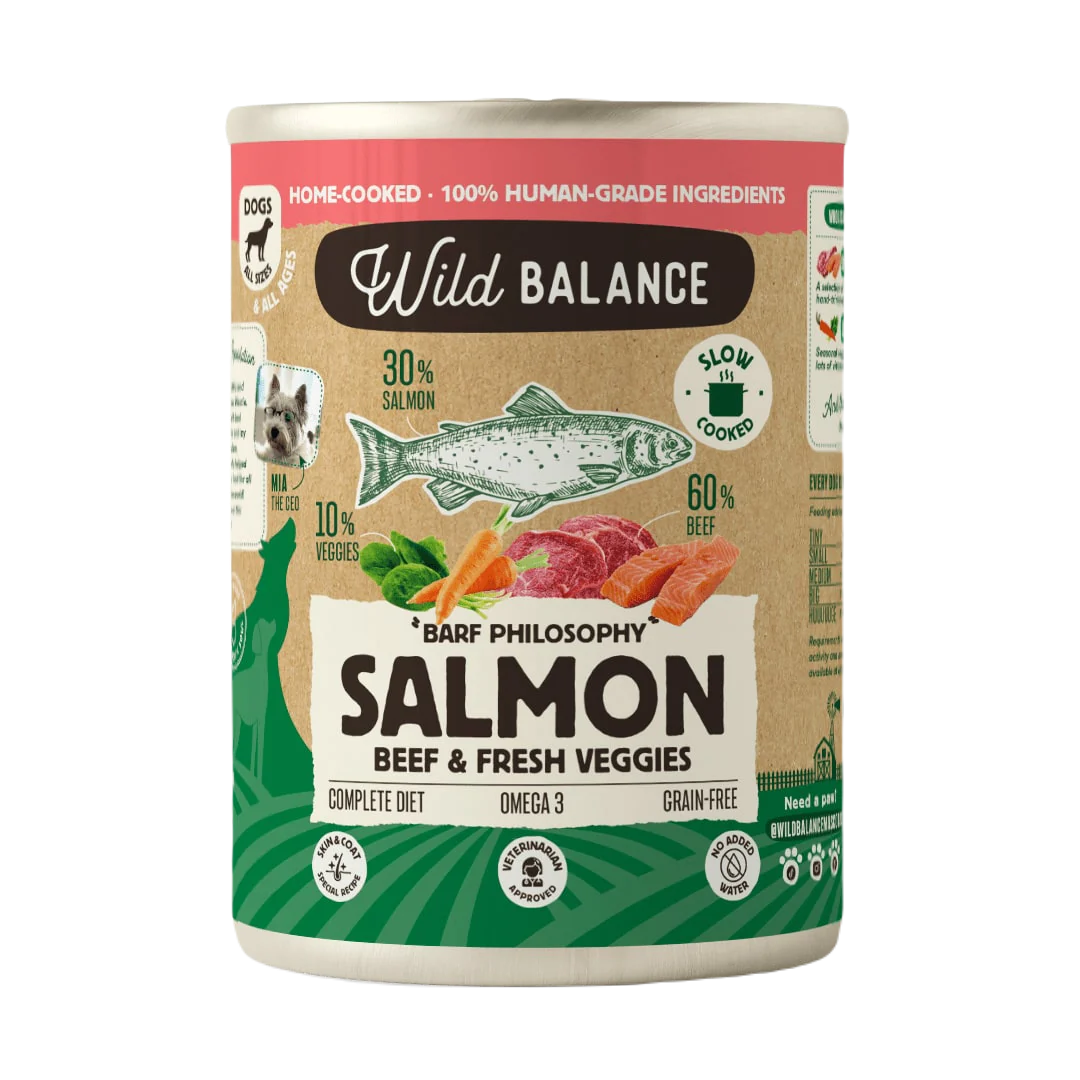 Wild Balance Lata Salmón y Ternera Cocinada Menú Completo 400g