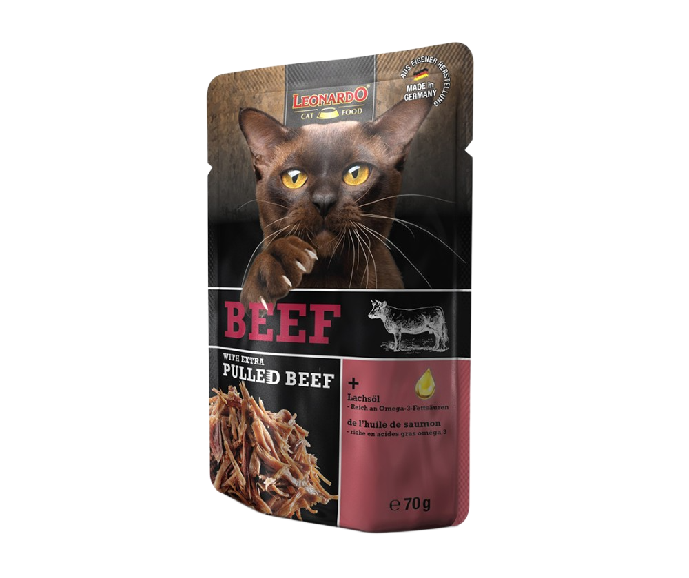 Leonardo Beef Ternera y Extra Pulled Ternera para gatos
