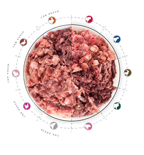 Pack degustación BARF todo carne de Nutricione. 10 paquetes de 1kg. Descubre más en Sgop Animal Spirit