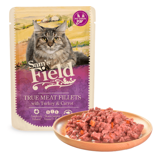 SAM´S FIELD Pouch para Gatos Pavo con zanahorias