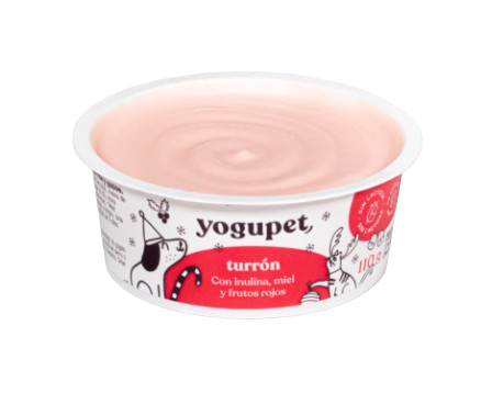 Yogupet edición Navidad. Yogures de turrón 100% natural, sin lactosa ni azúcares, especial para perros y gatos. Contiene prebióticos para ayudar a mejorar la digestión y el sistema inmune, es bajo en grasas y aporta antioxidantes gracias a sus frutos rojos. No lo dejes escapar. Descubre más en Shop Animal Spirit.