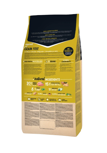 Ownat grain free junior es un pienso completo y equilibrado sin cereales para cachorros, desde el destete hasta terminar la fase de su crecimiento. Descubre más en Shop Animal Spirit