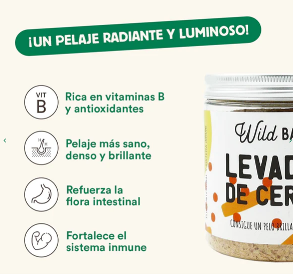 La levadura de cerveza de Wild Balance es un suplemento 100%natural para perros y gatos que refuerza su flora intestinal, mejora su digestión, además de ayudar a fortalecer las uñas y el pelo. Descubre más en Shop Animal Spirit.