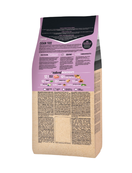 Ownat grain free strerilized es un pienso para gatos sin cereales con tendencia al sobrepeso, baja actividad o seniors. Disponible en Shop Animal Spirit