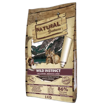 Pienso Natural Greatness Wild Instinct Medium-Large croqueta grande para gatos