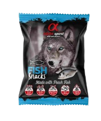 Sabrosos e irresistibles snacks de pescado hechos con ingredientes naturales que le encantarán a tu perro.  Puedes usarlos para trabajar con tu perro, hacer juegos de olfato, premiar, ¡o lo que tú quieras!    Tu tienda animal de confianza, Shop Animal Spirit, en La Puebla de Montalbán (Toledo). Envío a domicilio.