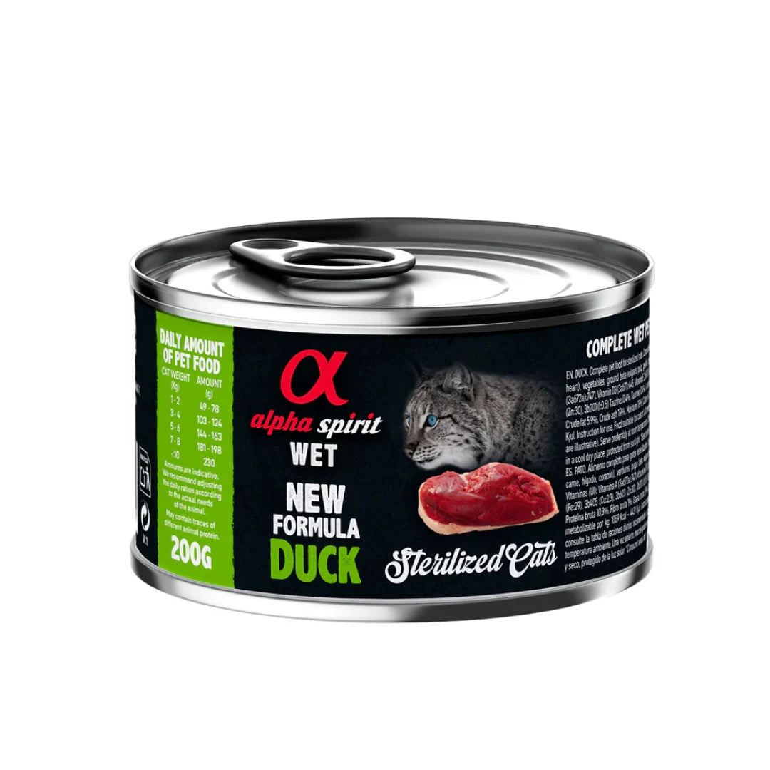 ALPHA SPIRIT Latas para Gatos  pato esterilizado