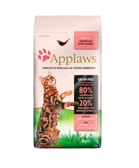 Applaws pollo y salmón es el mejor pienso para gatos adultos. Contiene omega 3 y 6 para mantener una piel y pelo sanos y brillantes. Descubre más en Shop Animal Spirit 