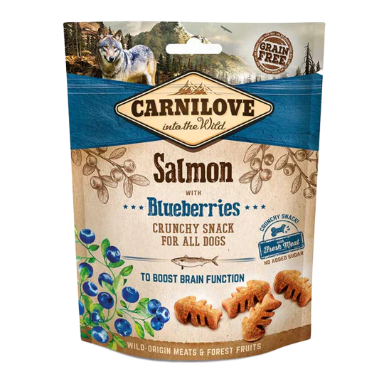 CARNILOVE Crunchy Bocaditos Salmón y arándanos