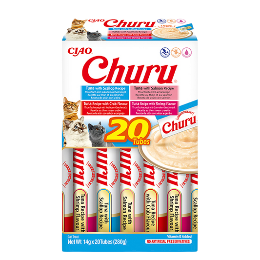Churu Cat Caja variedades atún con marisco 20uds