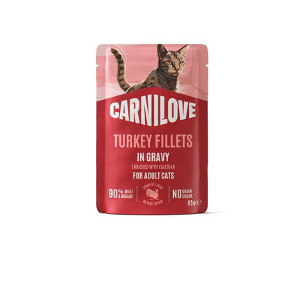 CARNILOVE Pouch Pavo y valeriana para gatos