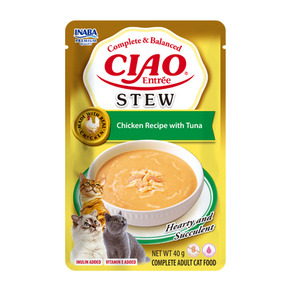 CIAO Entrée Stew CAT para gatos pollo con atún