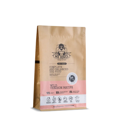 MR BONES Dry Barf Ciervo Comida deshidratada para perros