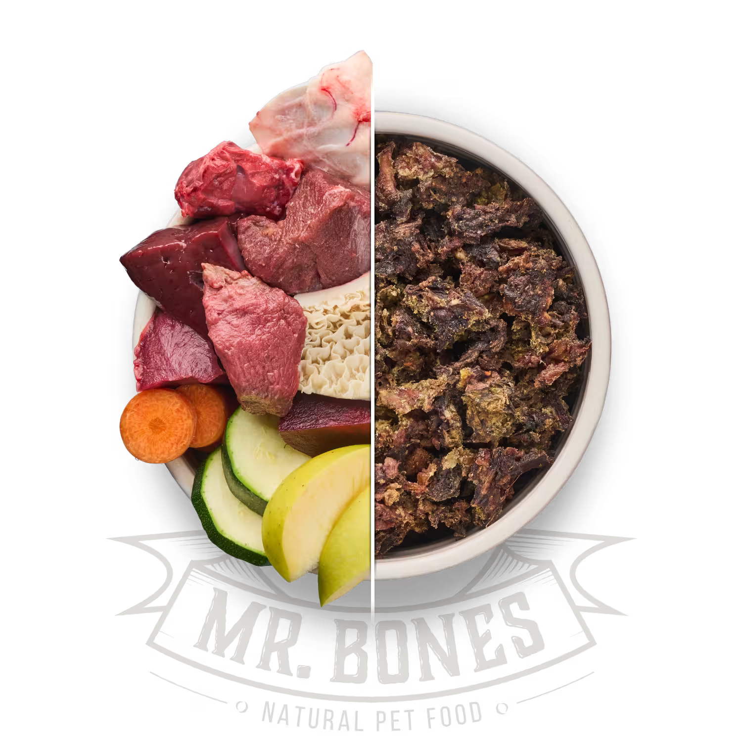 MR BONES Dry Barf Ciervo Comida deshidratada para perros