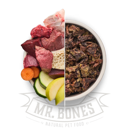 MR BONES Dry Barf Ciervo Comida deshidratada para perros