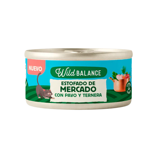 WILD BALANCE Lata Estofado de Mercado con Pavo y Ternera