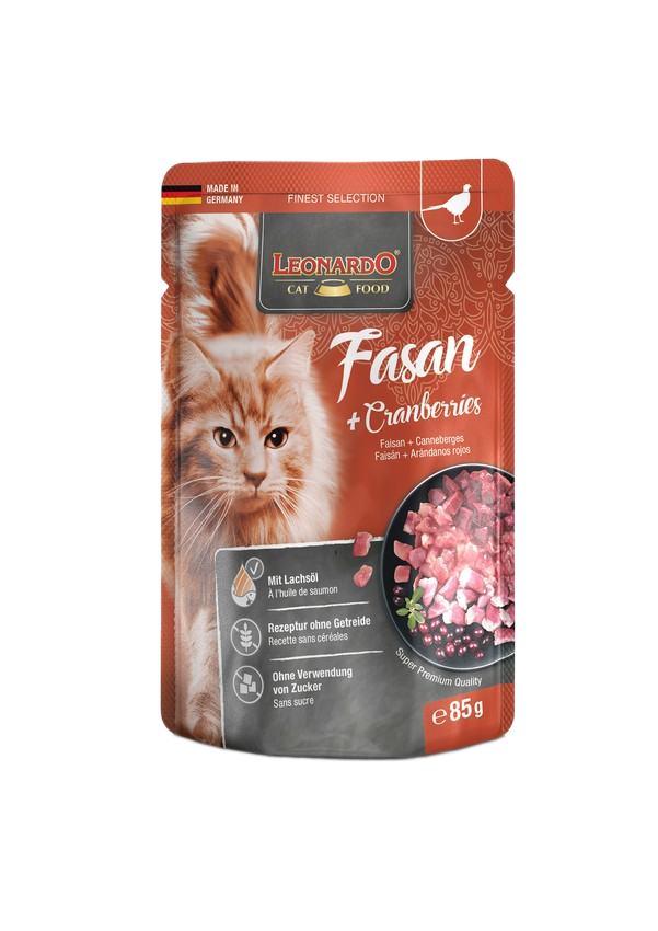 LEONARDO Menú Faisán y Arándano rojo para gatos 