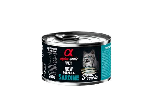 Las latas de Alpha Spirit de Sardina para gatos son ideales para gatos con alergias o intolerancias porque son monoproteicas y sin cereales. Descubre nuestras ofertas y más productos en Shop Animal Spirit