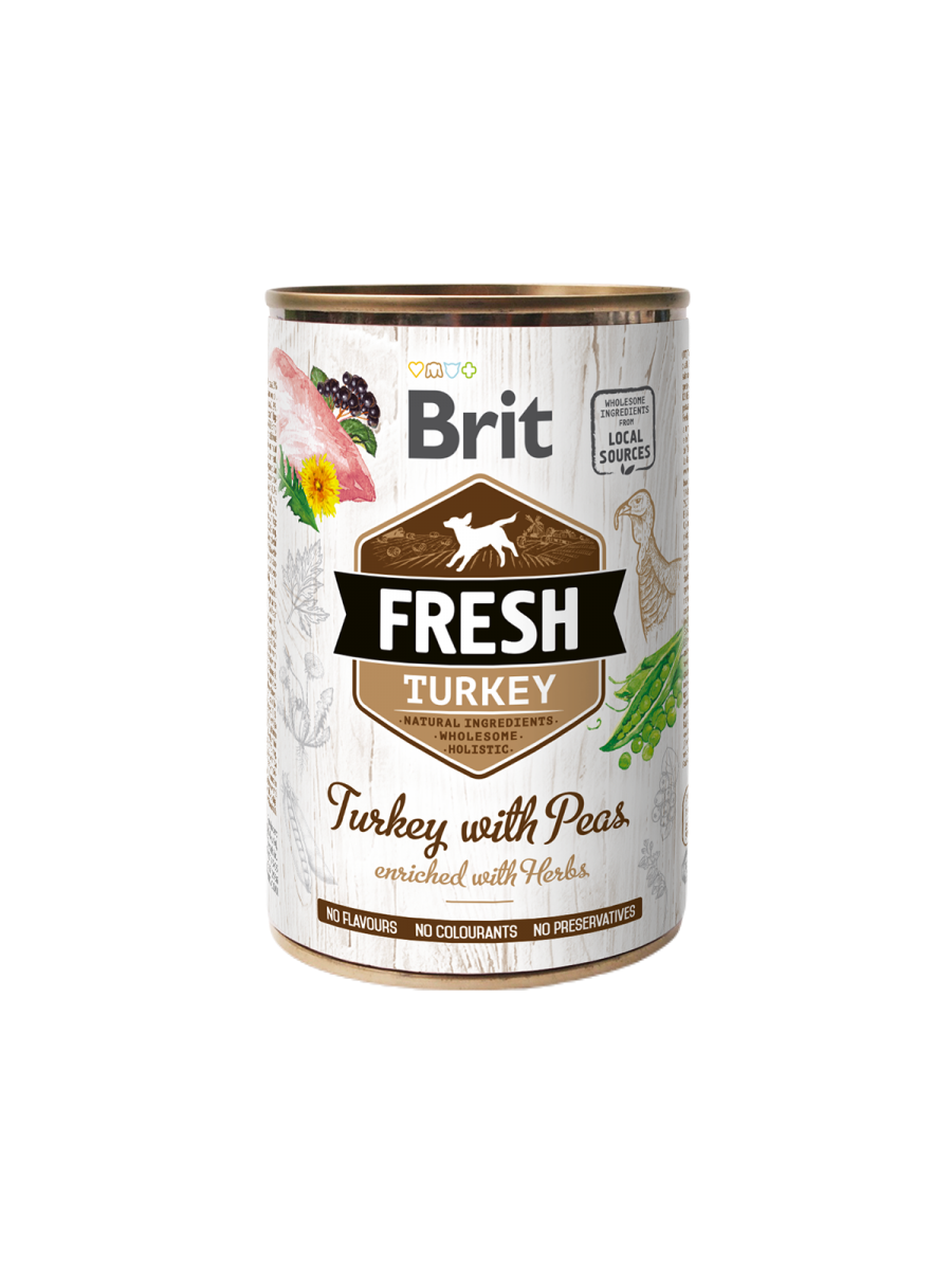Brit Fresh Lata Pavo y guisantes 400g
