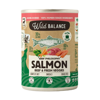 Wild Balance Lata Salmón y Ternera Cocinada Menú Completo 400g