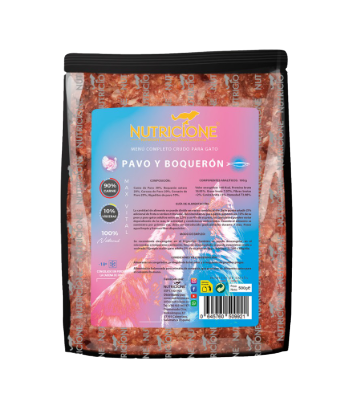 Nutricione menu barf completo de pavo y boquerón para gatos. La mejor alimentación para tu peludo, carne y pescado crudos y triturados. Descubre más en Shop Animal Spirit