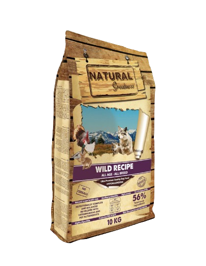 Natural Greatness Wild Recipe o Receta Salvaje es un alimento completo para cachorros, adultos, hembras gestantes y lactantes formulado con un alto contenido en productos cárnicos de alta calidad. Descubre más en Shop Animal Spirit