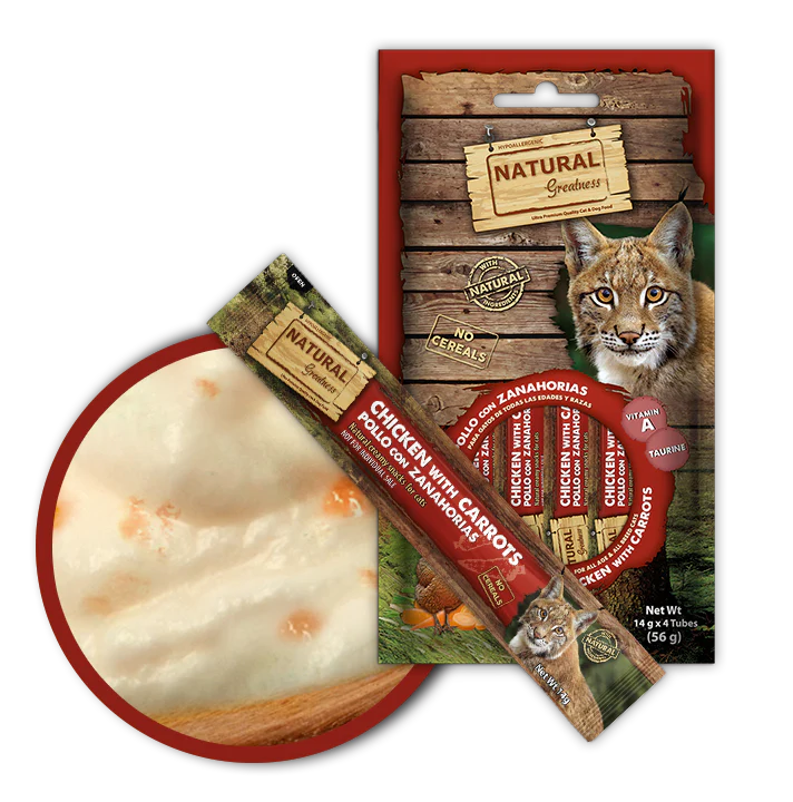 NATURAL GREATNESS Snack Cremoso Pollo con zanahoria - Vision support para gatos