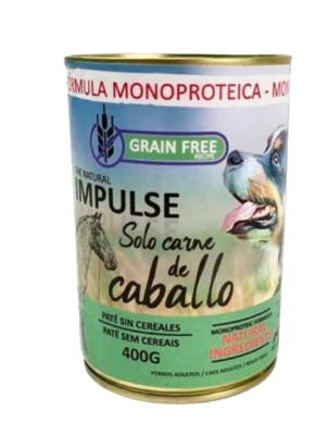 Las latas monoproteicas de caballo de Natural Impulse para perros contienen un 97% de carne de caballo. Ideal para perros con alergias o intolerancias porque son monoproteicas y sin cereales, además de ser fáciles de digerir. Descubre más en Shop Animal Spirit