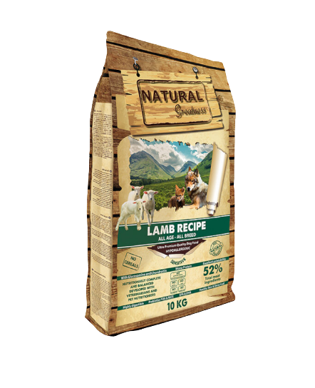 Natural Greatness Cordero es un alimento completo apto para todos los perros, también es ideal para cachorros, madres gestantes, lactantes, deportistas, con digestiones sensibles o alergias. Sin cereales. Descubre más en Shop Animal Spirit