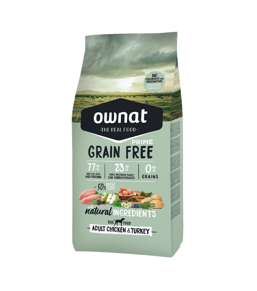 Pienso OWNAT Grain free Prime Pollo y Pavo Perro
