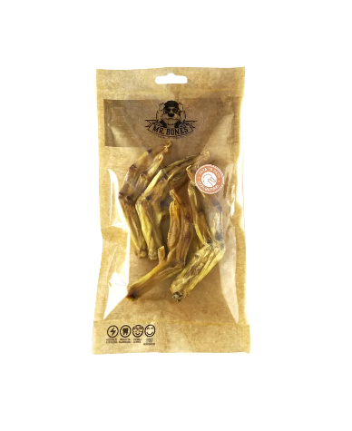 Las patas de pato de Mr Bones son un snack ideal para tu perro. Contienen glucosamina y condroitina, que favorece la salud articular. Sin cereales. Descubre más en Shop Animal Spirit.