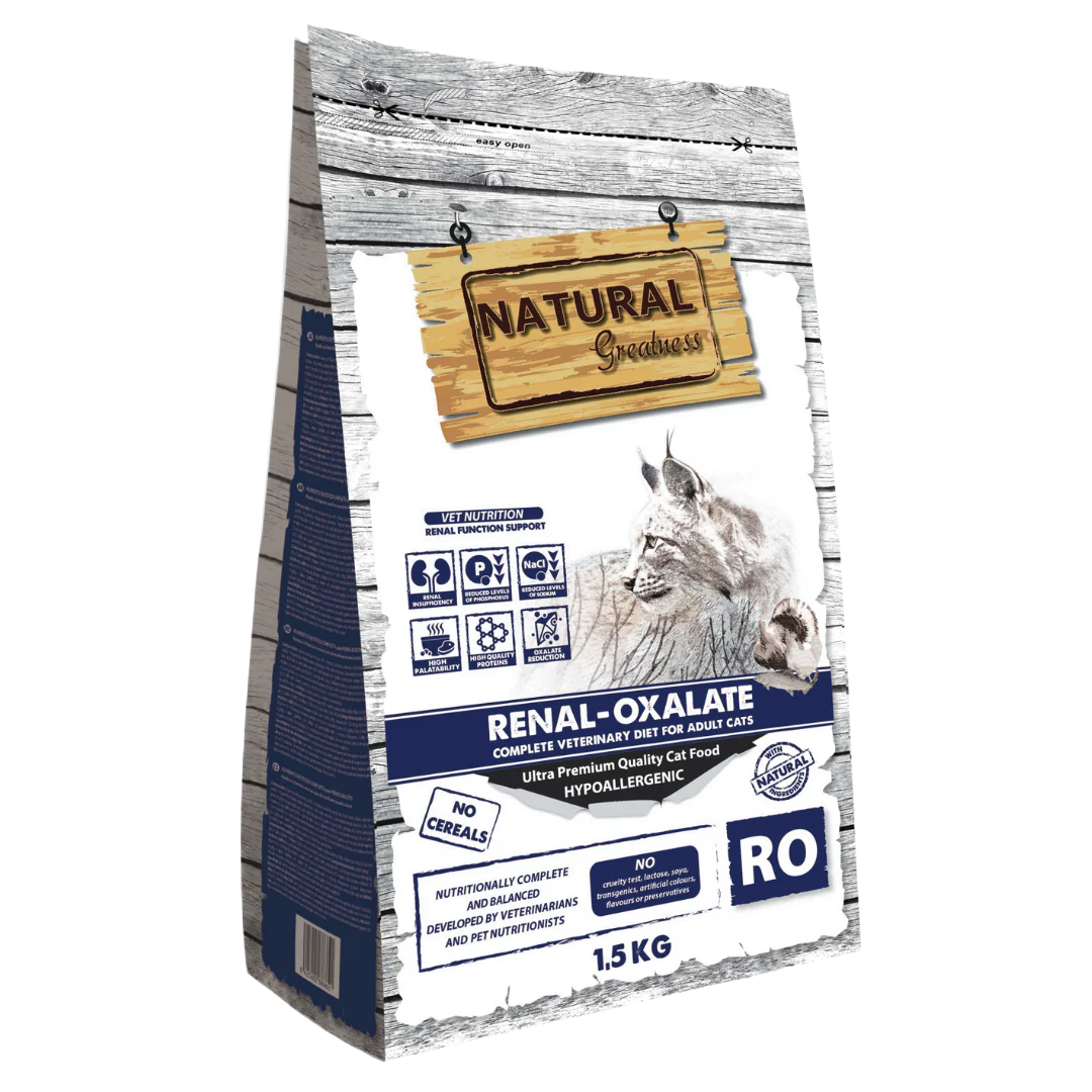 Pienso NATURAL GREATNESS Renal-Oxolate para gatos, dietas veterinarias