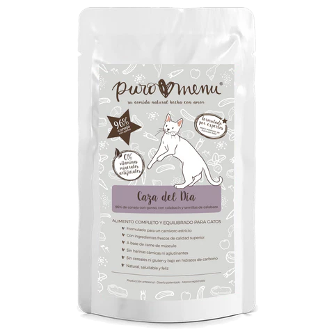 Menú Caza del día de Conejo y Ganso para gatos Puromenu