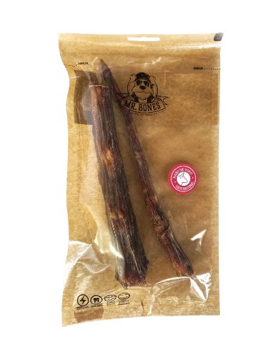 El rabo de toro de Mr Bones es un snack natural apto para todos los perros, en especial aquellos con mandíbulas fuertes o que les gusta morder objetos. Bajo en grasas. Sin cereales. Descubre más en Shop Animal Spirit