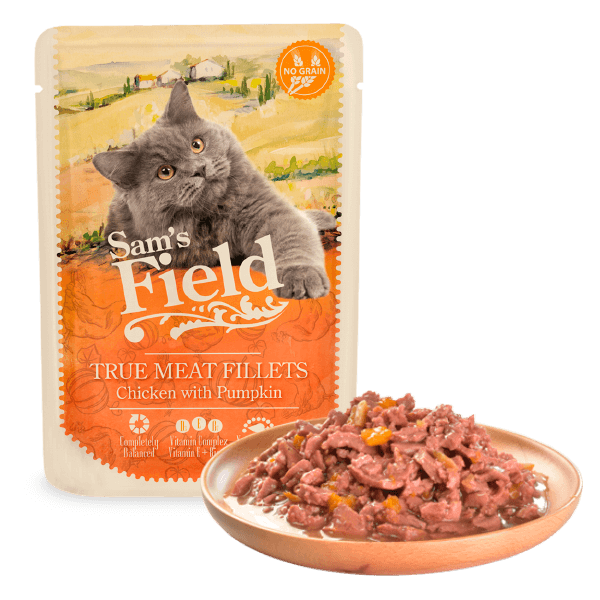 SAM´S FIELD Pouch para Gatos Pollo con calabaza