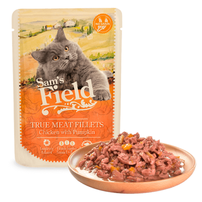 SAM´S FIELD Pouch para Gatos Pollo con calabaza