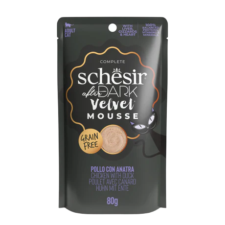 Schesir Cat After Dark Velvet Mousse Pollo con Pato (12x80g)