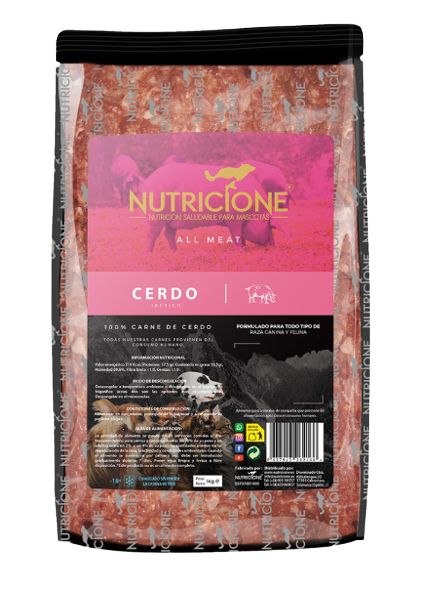 Nutricione BARF todo carne de cerdo es un alimento natural para perros y gatos congelado. 100%carne de cerdo. Descubre más alimentación natural en Shop Animal Spirit