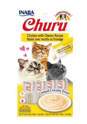 Los churus de inaba son un snack perfecto para gatos por su humedad. Formato puré. Pollo con queso. Descubre más en Shop Animal Spirit