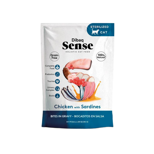 DIBAQ SENSE Bocaditos en Salsa Pollo con sardinas