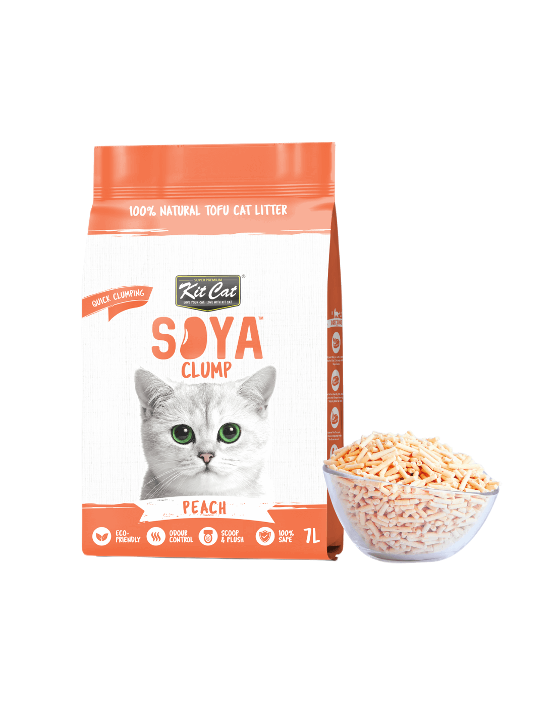 KIT CAT SoyaClump Arena de Soja BIO - Peach 7L