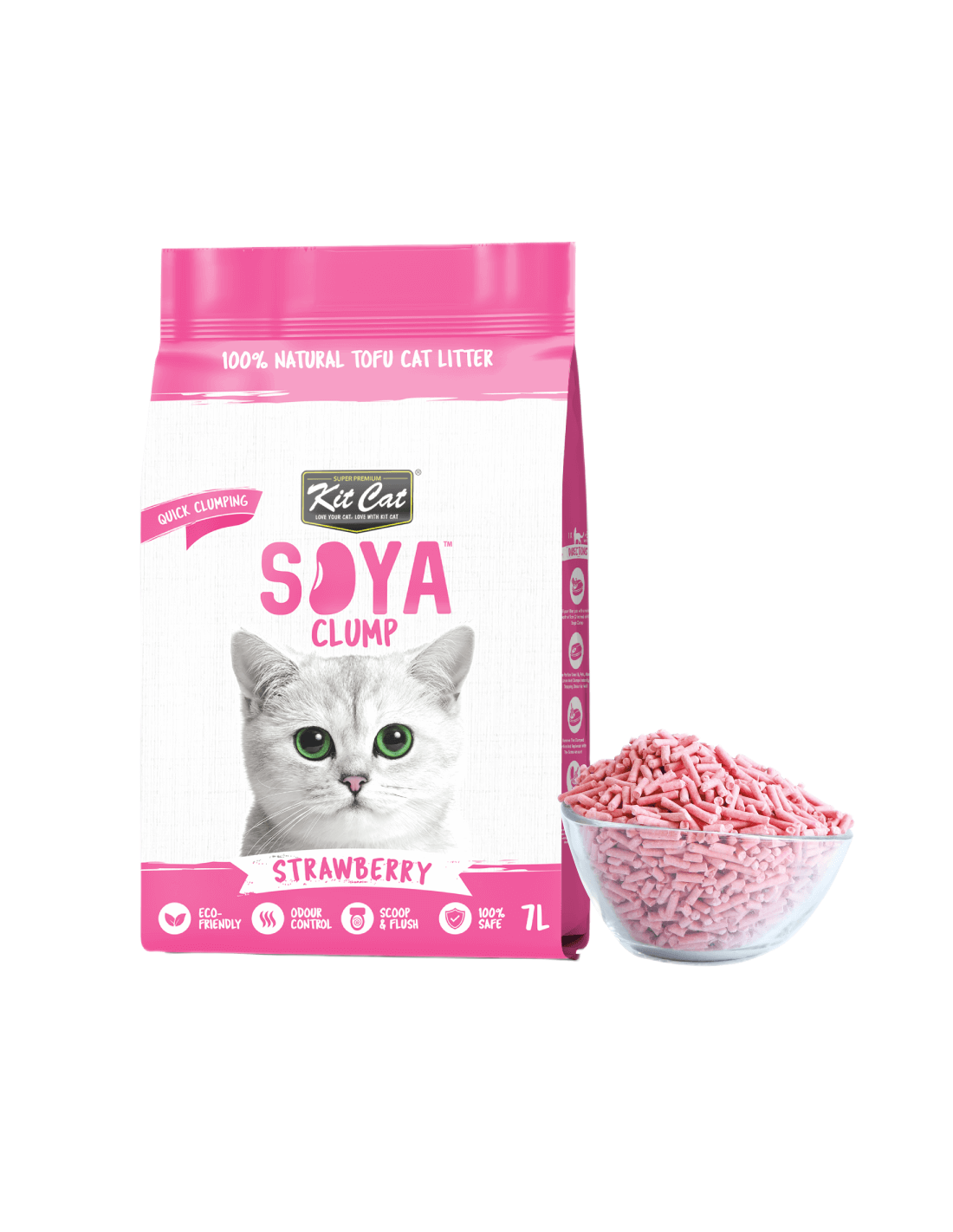 KIT CAT SoyaClump Arena de Soja BIO Strawberry 7L