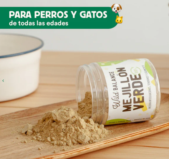 El suplemento de Wild Balance de Mejillón de labio verde es un condoprotector 100%natural que ayuda a aliviar el dolor producido por problemas articulares. Reduce la inflamación y mejora la salud articular. Apto para perros y gatos. Descubre más en Shop Animal Spirit.