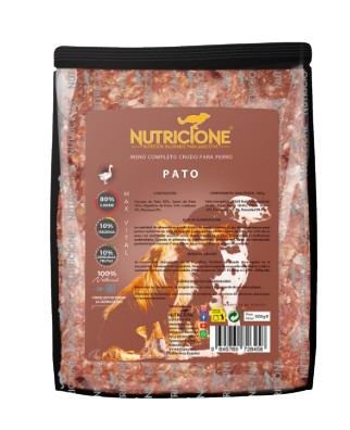 Menú completo BARF de Pato de Nutricione para perros de todas las edades y razas. Descubre los beneficios de la alimentación natural en Shop Animal Spirit