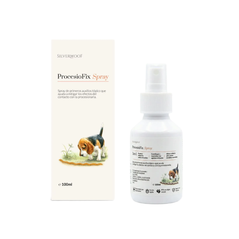 SILVERWOOF Procesiofix Spray para aliviar los síntomas de la oruga procesionaria en perros
