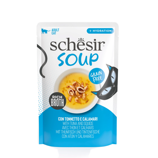 SCHESIR Soup Atún y Calamares para gatos